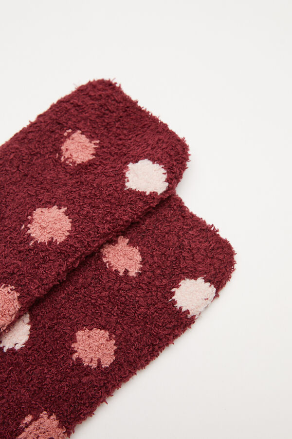 Women'secret Calcetines pelo lunares granate estampado