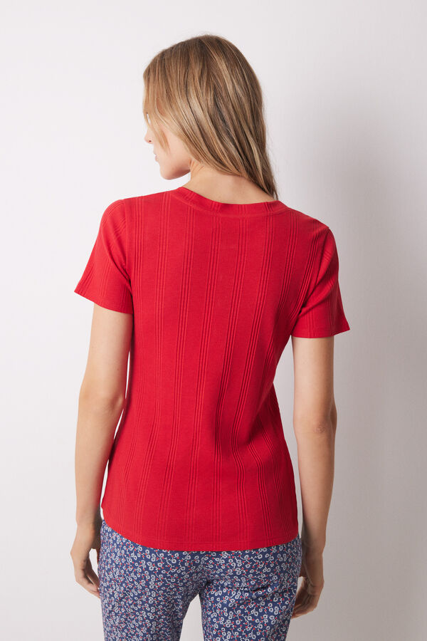 Women'secret Camiseta algod&oacute;n manga corta rojo rojo