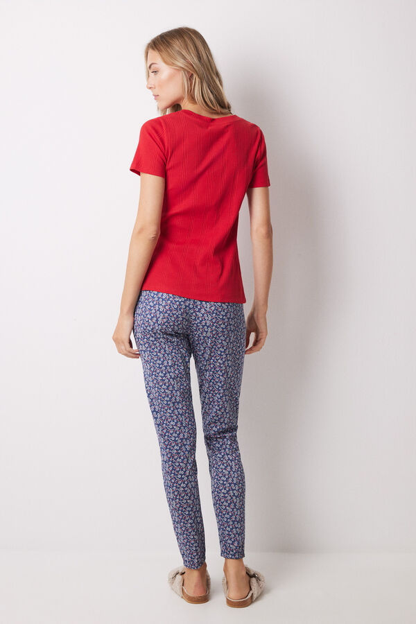 Women'secret Pantal&oacute;n pijama algod&oacute;n flores skinny estampado