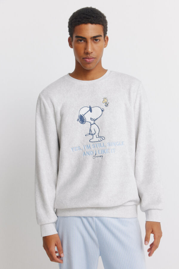 Women'secret Pijama polar Snoopy gris