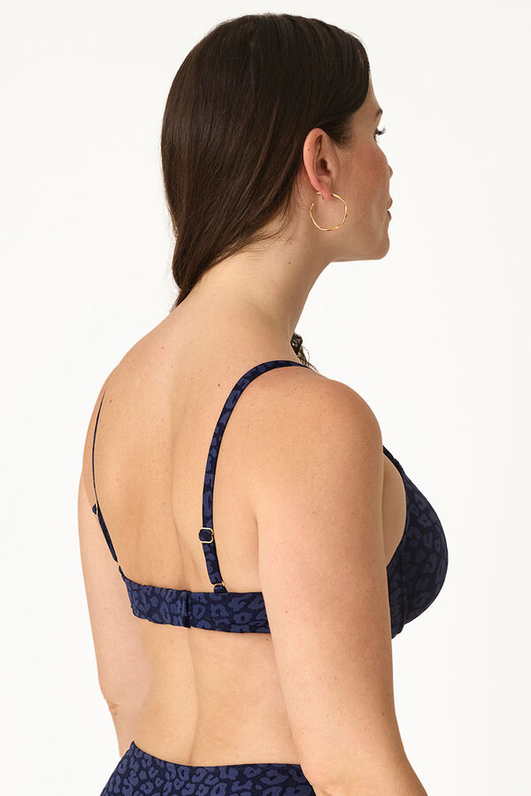 Promise Top bikini aros animal print azul