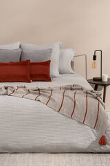 Textura Funda n&oacute;rdica punto algod&oacute;n rayas. Cama 135-140cm. gris