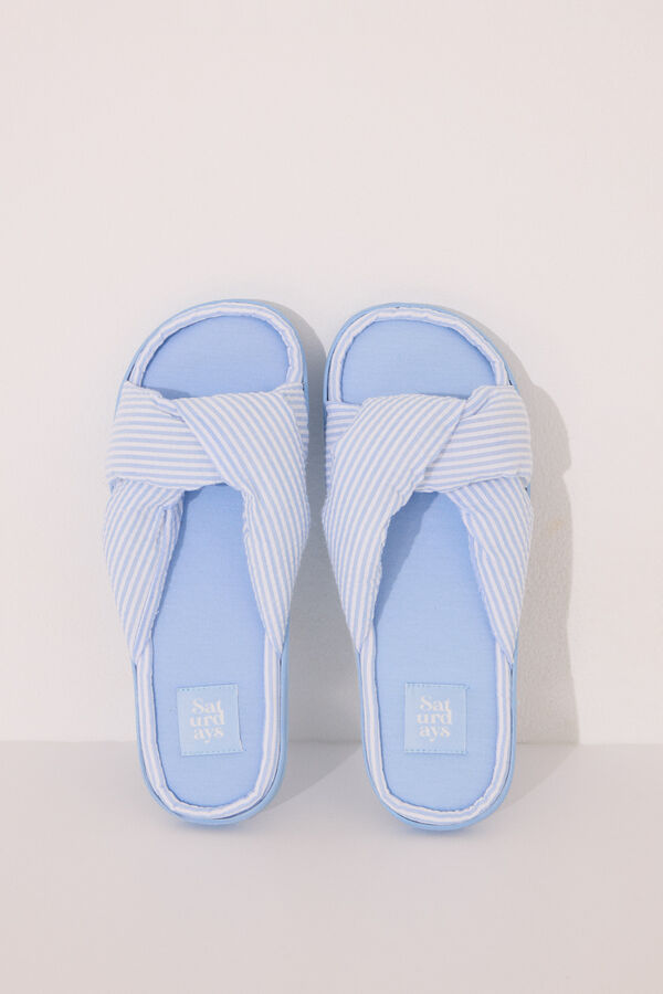 Women'secret Chinelos azuis chinelos de quarto azul