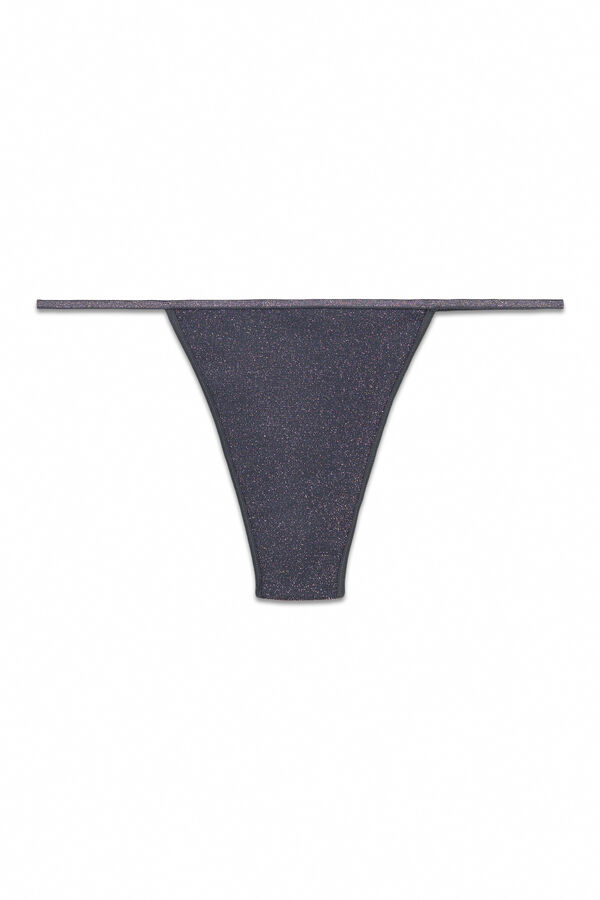 HI&BYE Tanga negro Seamless lurex gris