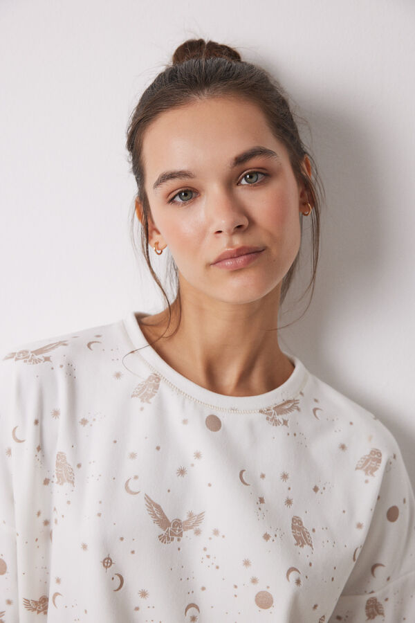 Women'secret Pijama de veludo veludo Harry Potter branco