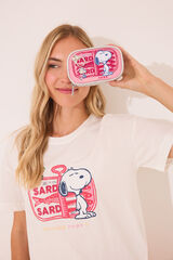 Women'secret Monedero Snoopy rosa metalizado estampado