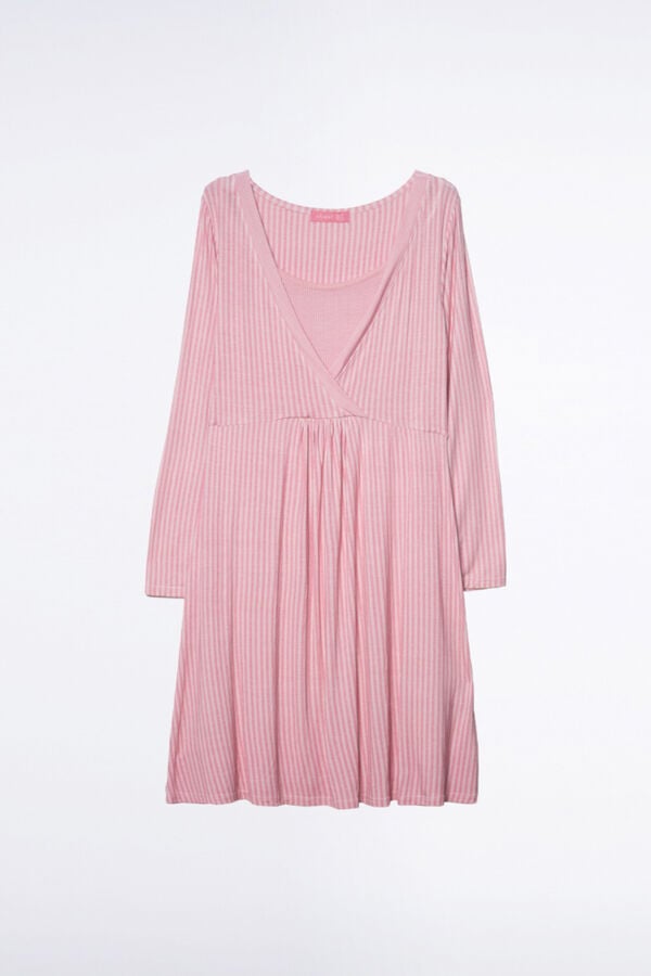 Ohma! Camis&oacute;n lactancia manga larga rayas rosa