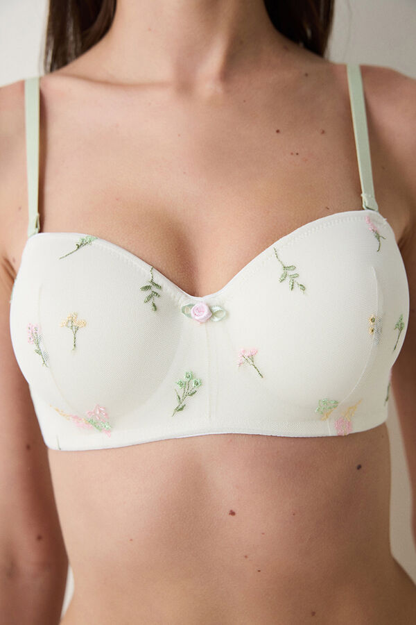 Penti Sujetador con aro marfil flores marfil