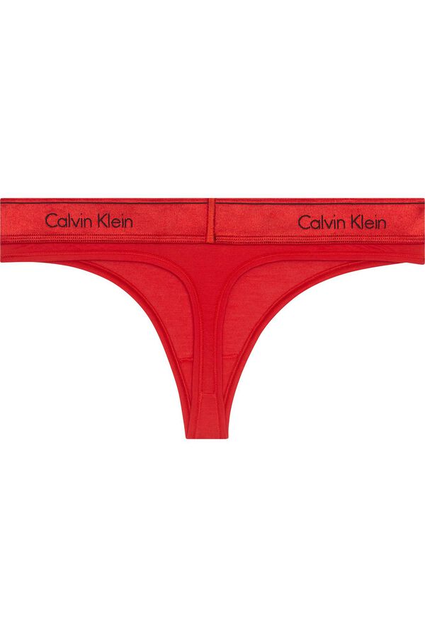 Calvin Klein Cueca de algod&atilde;o com logo vermelho