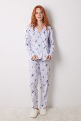 Women'secret Pijama camisero largo 100% algod&oacute;n rayas Snoopy estampado