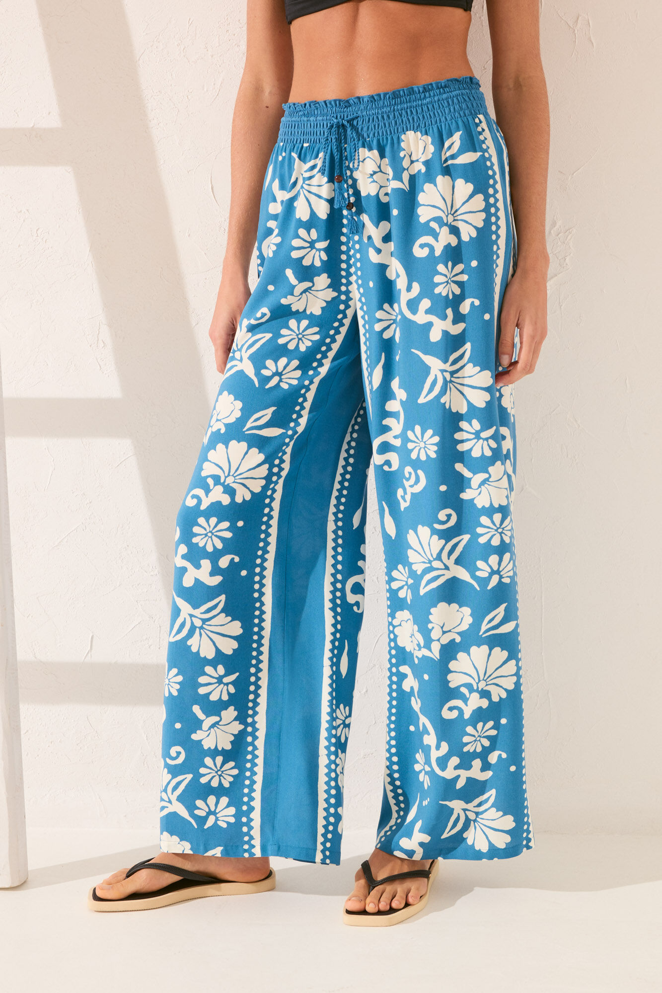 Women'secret Cal&ccedil;a comprida de viscose com estampado de carimbo