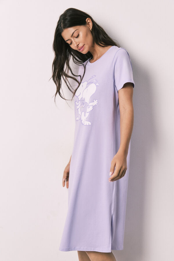 Women'secret Camis&oacute;n algod&oacute;n Snoopy lila morado/lila