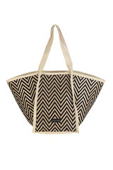 Kbas Bolso grande estampado rayas negro