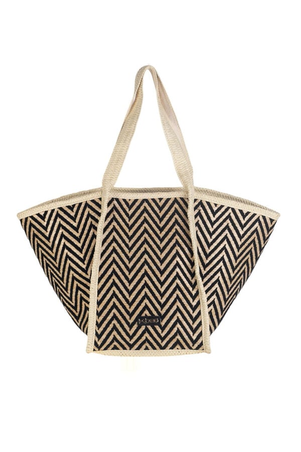 Kbas Bolso grande estampado rayas negro