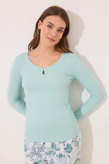 Women'secret Pijama comprido  com estampado floral boho verde