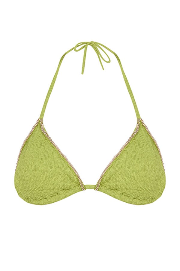 Womensecret Top bikini triángulo brillos verde