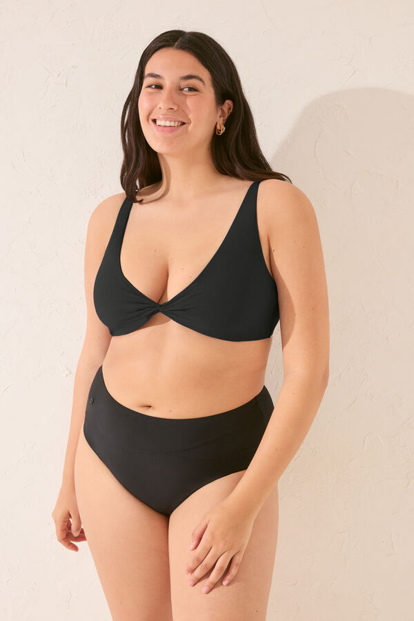 Women'secret Braga bikini alta moldeadora negro negro