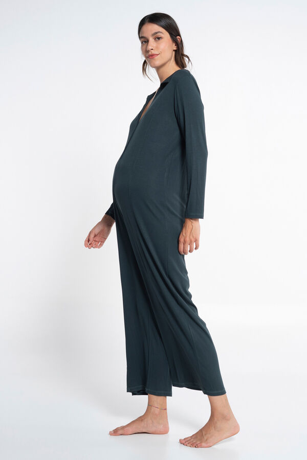 Ohma! Mono lactancia con cuello camisero verde