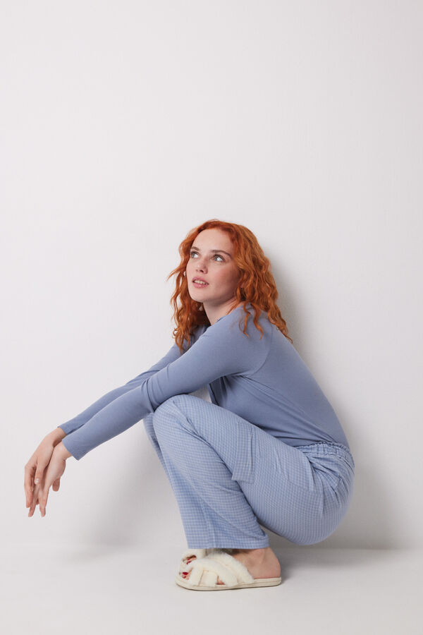 Women'secret Cal&ccedil;a cargo longa estampado azul