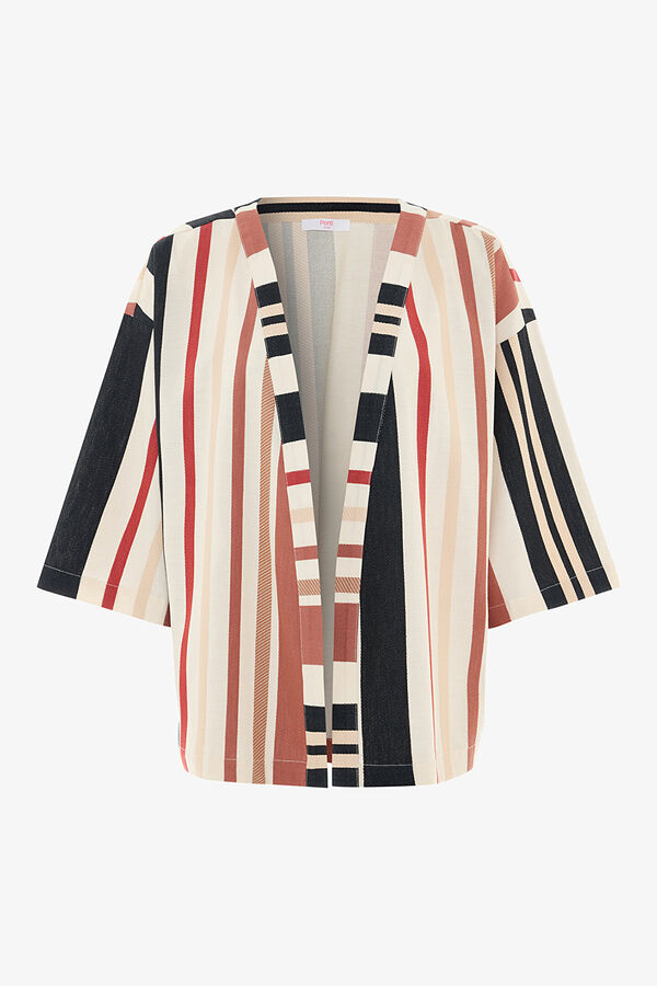 Penti Kimono de praia riscas oversized estampado