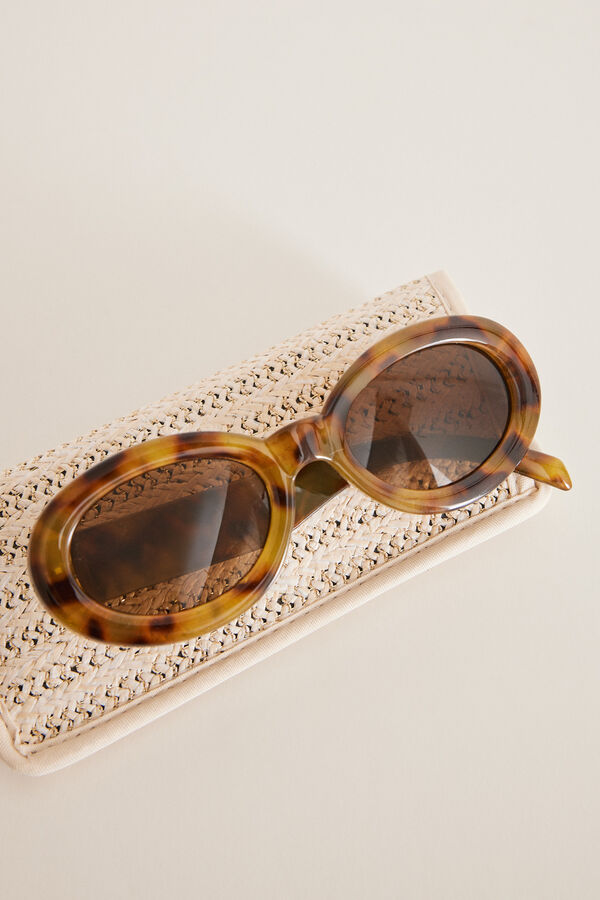 Women'secret Gafas de sol redondas carey estampado