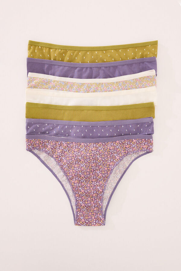 Women'secret Pack 7 bragas brasile&ntilde;as algod&oacute;n mix prints estampado