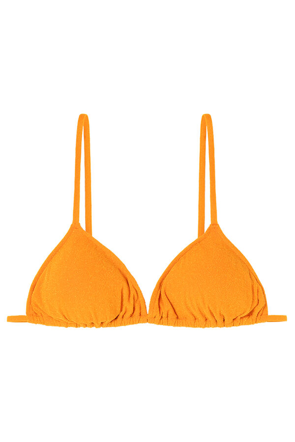 Women'secret Top de biquíni triangular rosa brilhante vermelho