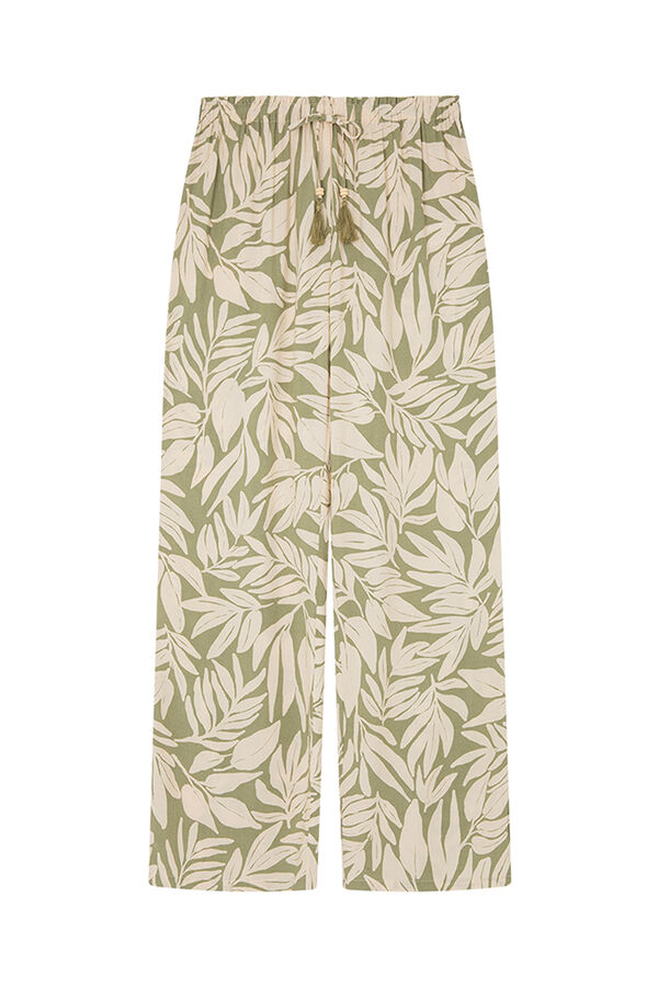 Women'secret Cal&ccedil;as viscose estampado folhas verde