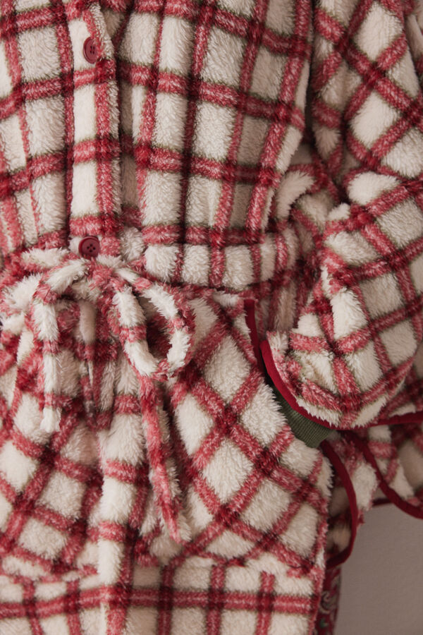 Women'secret Capa pelo suave estampado cuadros estampado