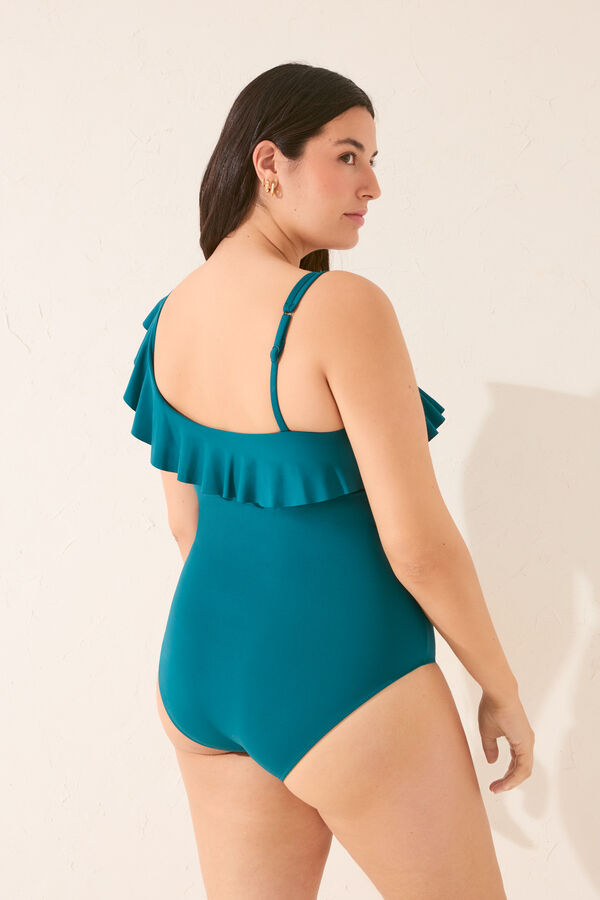 Women'secret Ba&ntilde;ador moldeador asim&eacute;trico volante verde