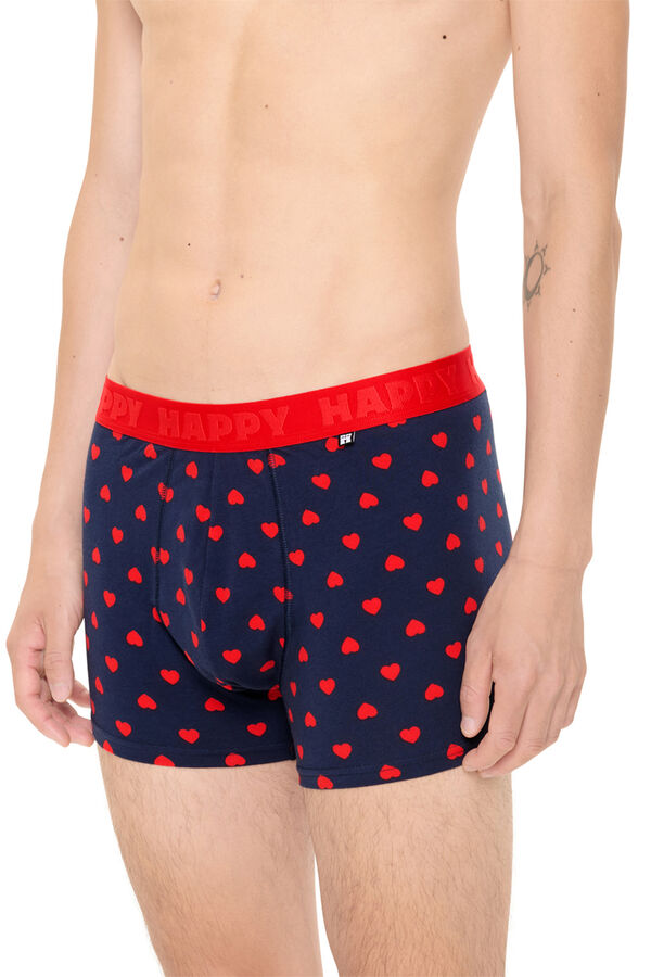 Happy Socks Pacote de cuecas boxer curtas Hearts azul