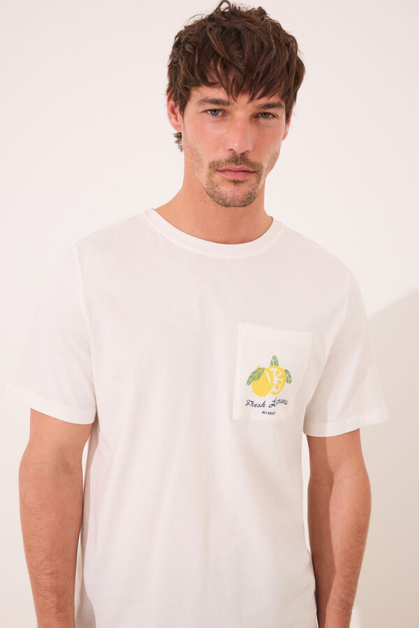 Women'secret Pijama curto cinza de algodão Ms Lemonade cinzento