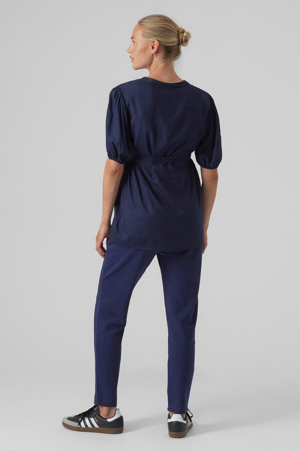 Mamalicious Top manga 2/4 dupla função azul