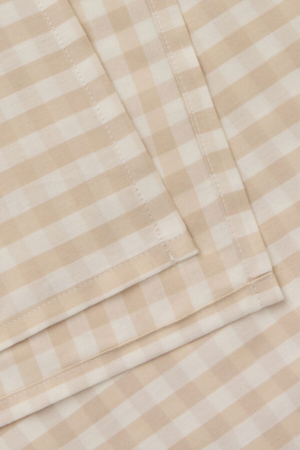 Textura Capa de edredom algodão cetim xadrez xadrez bege