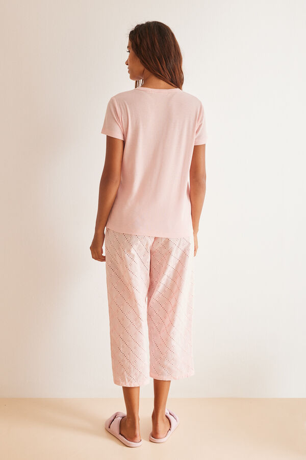 Women'secret Pijama bordado suizo Capri rosa rosa