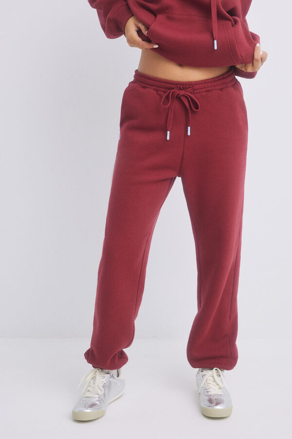 HI&BYE Pantal&oacute;n jogger felpa rojo rojo