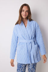Women'secret Bata corta cruzada acolchada azul claro estampado