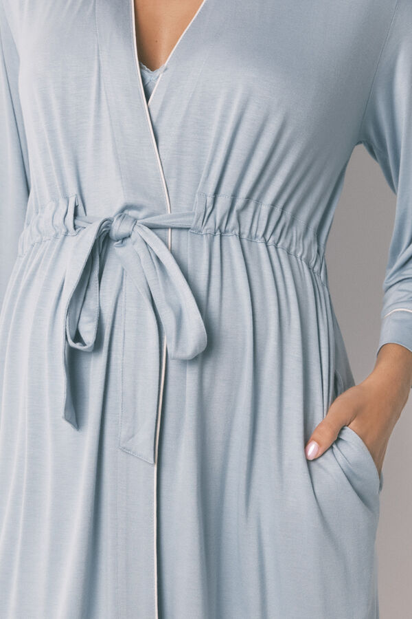 Women'secret Bata robe t&eacute;cnica "maternity" azul de soft touch azul