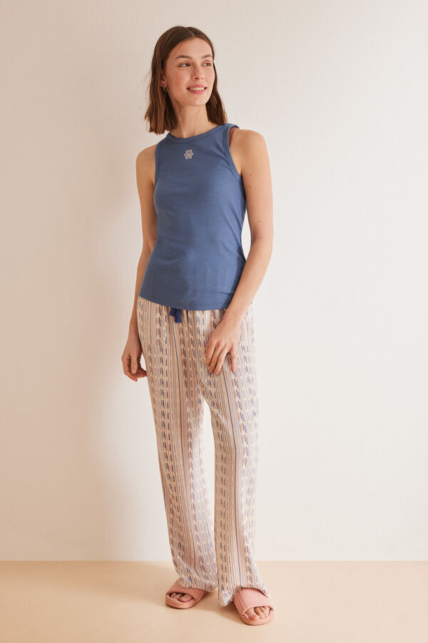 Women'secret Camiseta tirantes algod&oacute;n azul azul