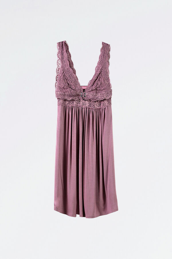 Ohma! Camis&oacute;n lencero con encaje&nbsp;premam&aacute; morado/lila