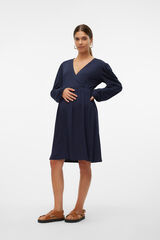 Mamalicious Vestido curto de manga comprida para maternity e amamentação  azul