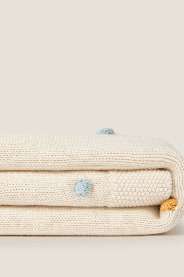 Textura Xadrez tricot de algod&atilde;o org&acirc;nico bege