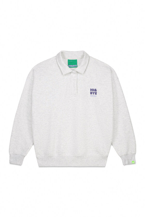HI&BYE Sweatshirt polo plush cinza escuro cinzento