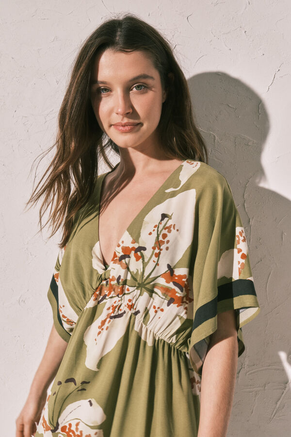 Women'secret Camisola curta estampada verde