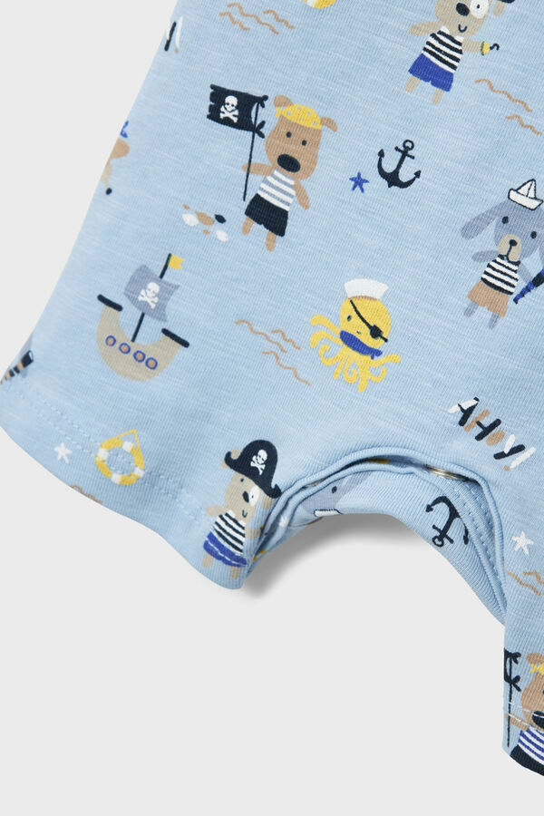 Name it Macac&atilde;o beb&eacute; manga curta azul