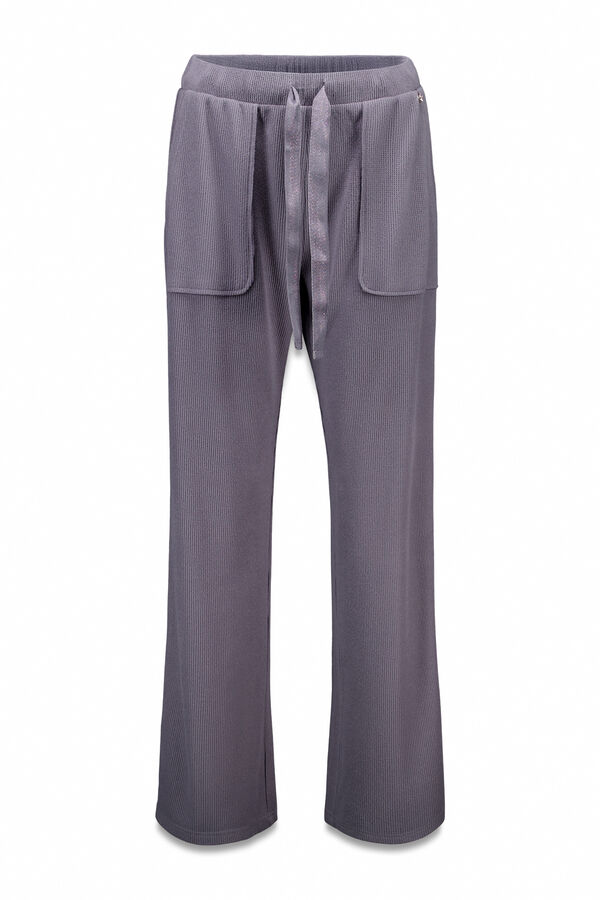 Women'secret Pantal&oacute;n largo polar suave textura gris gris