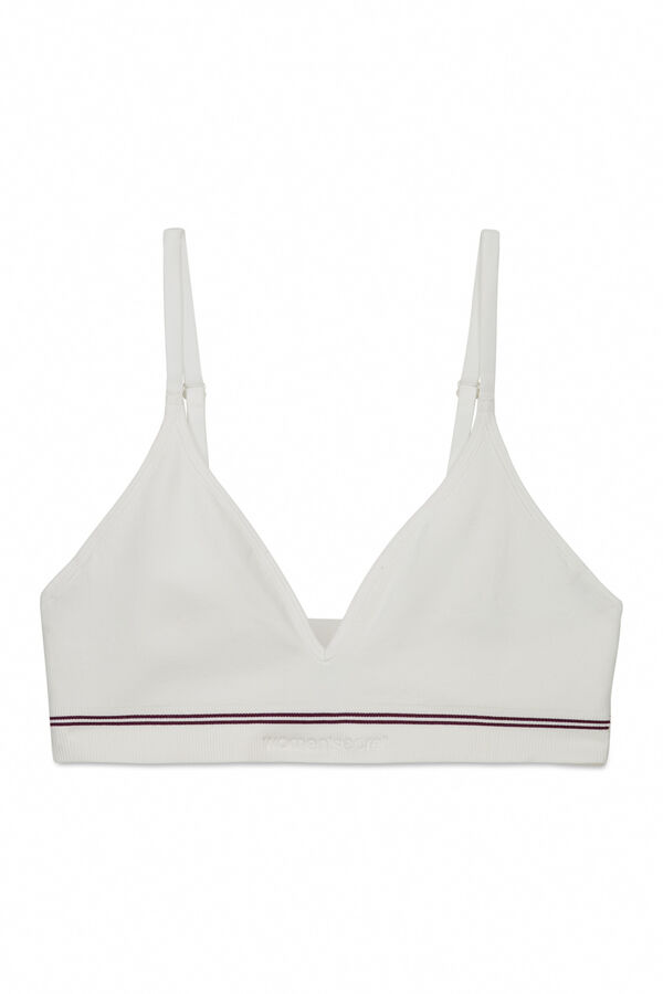 Women'secret Top triangular NATURAL sem costura branco multicolour