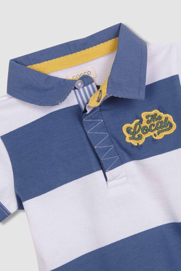 Gocco Polo de rayas estampado the locals blanco blanco