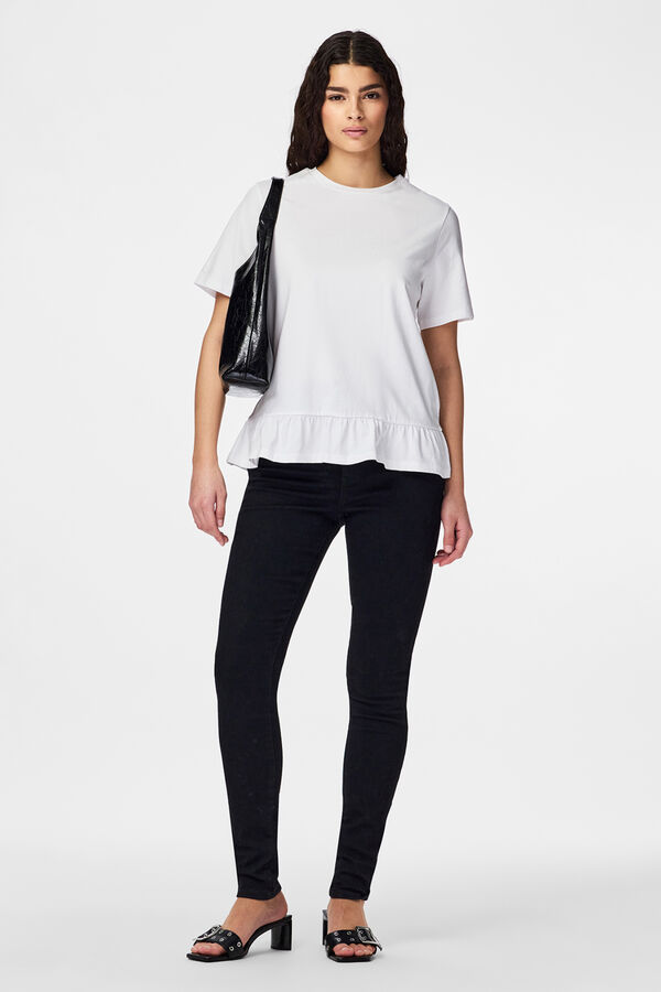 Pieces Camiseta volante blanco