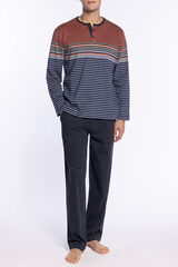 Punto Blanco Conjunto de pijama largo con cuello tapeta Sophisticated gris